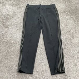 Athleta Black Track Pants with White Side Stripes